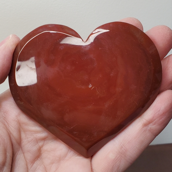 Carnelian Crystal Heart With Druzy - Picture 3 of 13